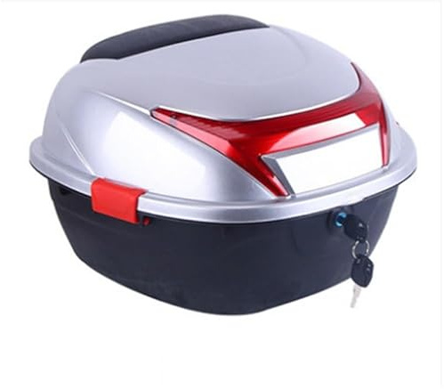 Cachpib 32L Motorbike Top Box for Motorcycle Trunk with Lock for Storage Helmet, Waterproof Luggage Case Tour Tail Case Top Box for Motorcycle Scooter Moped