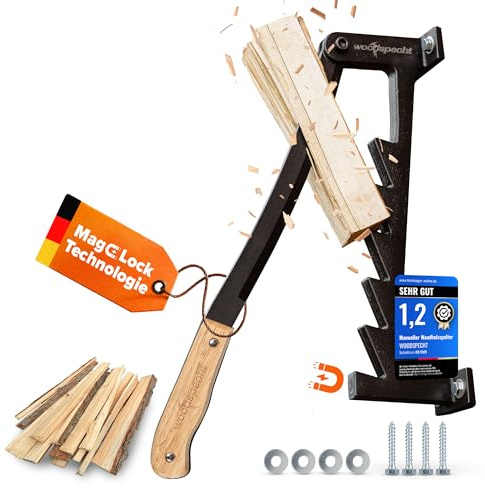 Holzspalter manuell [Magnetische Sicherung] Brennholz, Anzündholz Spalter, Holz spalten, Wood Splitter, Feuerholz, Anmachholz Spalter, Hackklotz, manueller Holzspalter, Kindling Cracker, Holzhacker