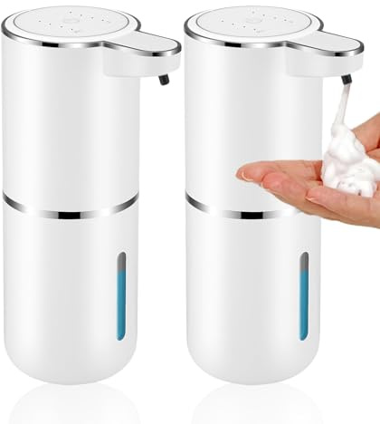 Distributeur Savon Automatique, 380ml Distributeur Savon Liquide Mural avec Capteur de Mouvement Infrarouge, Rechargeable par USB, Étanche IPX5, Adapté à la Cuisine, Salle de Bain, Ecole, Hôtel