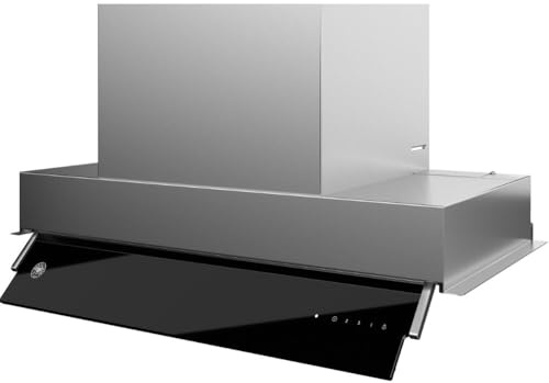 F.LLI BERTAZZONI PROFESSIONAL KND90T1AXT, Cappa ad Incasso, Funzione NO DRIP Anticondensa, 3 Livelli Aspirazione, Comani Touch, Luci LED, cm. 90x26x32