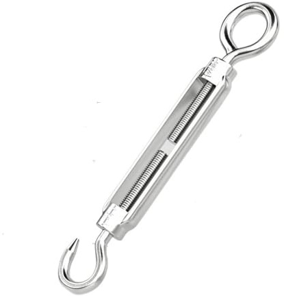1 Stück Spannschloss aus Edelstahl 304 mit Haken und Öse, robust, M4–M27, Spanner for Kabel-Drahtseilspannung, Sonnenschutz, Zeltmontage(M4)