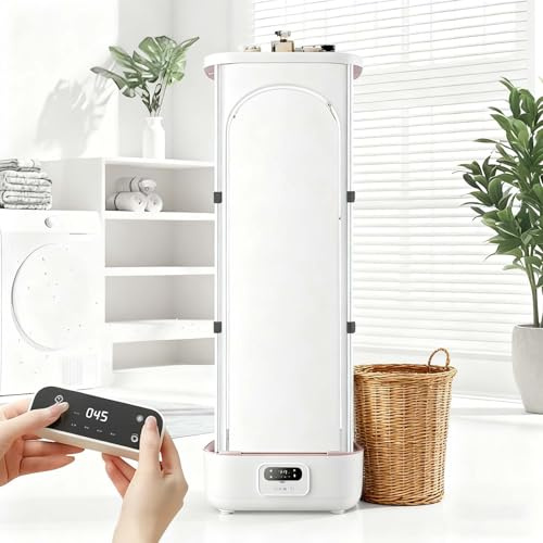SIEEOUR Plancha De V-apor Plegable Y Vaporizador De Ropa Inalámbrico,Plancha De V-apor Automática Para Prendas 900w,Secador De Inteligente Con Control Remoto Para Cuidado De Prendas Colgado