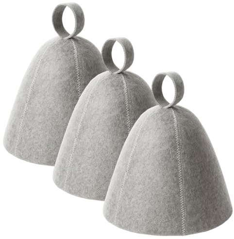 BeoTnp 3PCS Sauna Hat, Sauna Caps, Sauna Accessories, Simple and Fashionable Appearance Design for Men and Women Family Saunas, Spas, Bathrooms and Hot Springs (Gray)