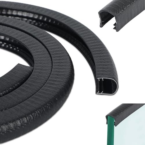 Inscrip U-Form Kantenschutz, 6M Schwarz Gummi U-förmiges Kantenband, Autotür Kantenschutz, Passend für 1/2-Kanten, Für Scharfe/raue Oberflächen, Furnier, Blech, Tische, Autos, LKWs, Boote