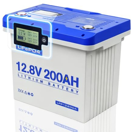 Anern 12V 200Ah LiFePO4 Batterie Deep Cycle Lithium Batterie 200A BMS, 2560Wh Lithium Akku bis zu 15000 Zyklen, perfekt für Wohnmobile, Solar, Boot, Camping,Off-Grid-Systeme
