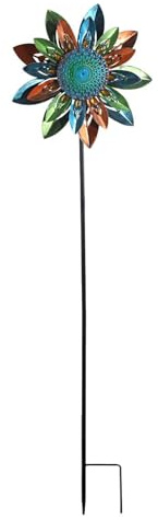 Garden Wind Spinners - Metal Sunflower Windmill | Garden Wind Spinner for Outside,for Backyard Pathway Porch Balcony Flower Pot Housewarming Birthday Party