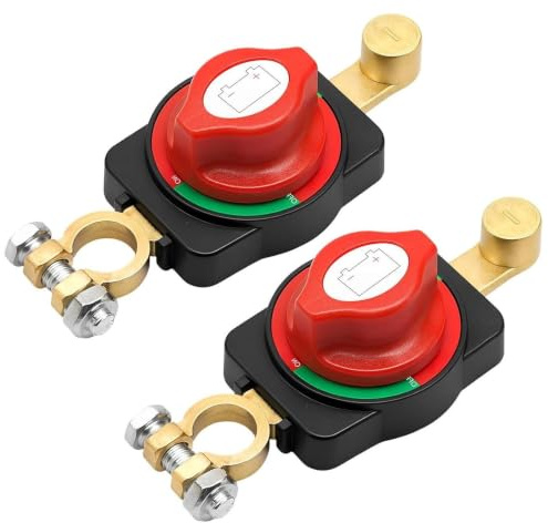 2 Stück Batterietrennschalter 12-48V für Auto Motorrad Marine Boat Caravan | Autobatterie Trennschalter Wasserdicht Batterieschalter Auto Batterie Reines Kupfer