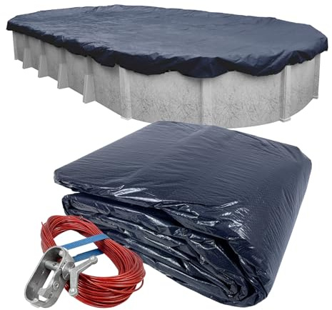 Robelle 361521 Economy Winter-Poolabdeckung für ovale oberirdische Schwimmbäder, 4,6 x 6,4 m, ovaler Pool