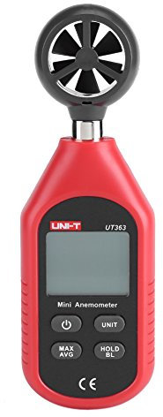 Fdit LCD Digital Anémomètre Thermomètre portatif Vitesse du Vent Mètre pour Planche à Voile Voile ou Naviguer sur la Pêche