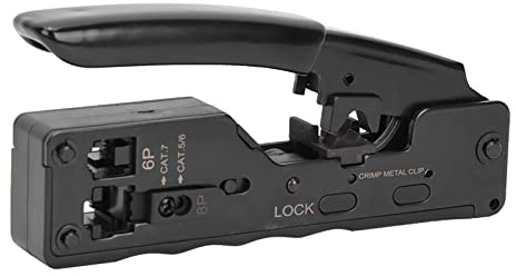 RJ45 Crimpzange Multifunktions Manuelle Netzwerk Crimpwerkzeug 8P 6P Netzwerkkabelzange für RJ12/11 Netzwerkstecker und Telefonkabel