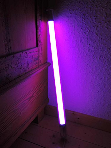 Lichtidee Led Leuchstab IP20 63cm violett 10 Watt Party Deko Schaufenster farbig bunt mit weißem Kabel und Schalter