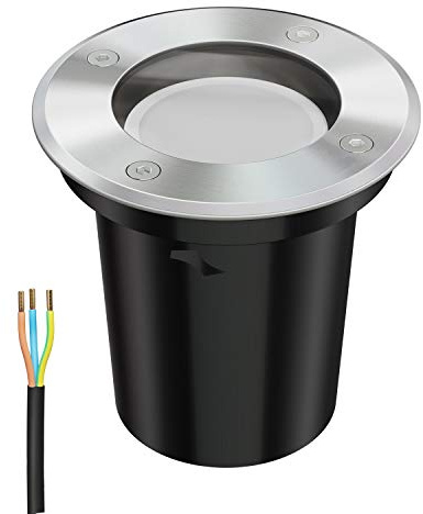 ledscom.de Lampe encastrée au sol BOLI pour l'extérieur inox rond IP67 108mm Ø W Lampe LED 609lm blanc 3 niveaux de gradation