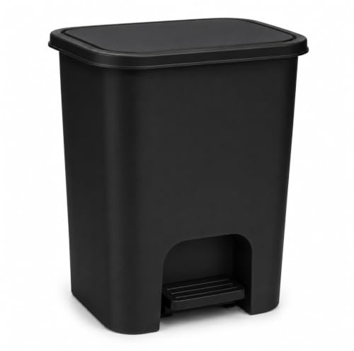 7.5L Foot Pedal Bin, Slim Plastic Dustbin with Soft Close Lid for Home
