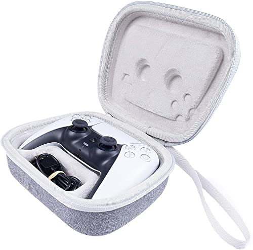 Khanka Dur Cas étui de Voyage Housse pour Sony Manette PlayStation 5 PS5 DualSense sans Fil Bluetooth. (Gris)