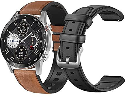 Smartwatch unisex, con pedometro, cardiofrequenzimetro, impermeabile, IP68, per nuoto, corsa, orologio intelligente con vibrazione, cronometro, per Android iOS (marrone)