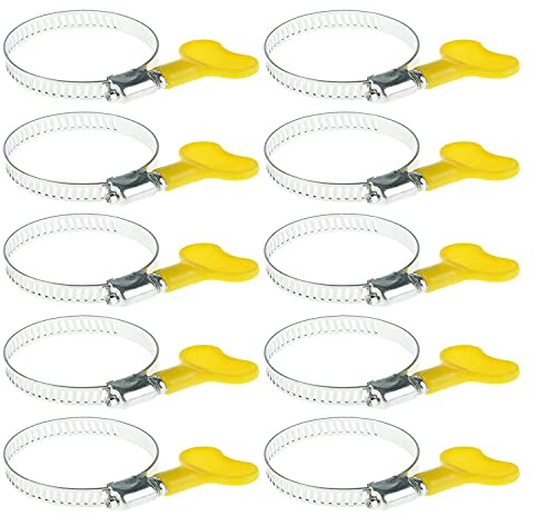 10 Stück Edelstahl Schlauchschellen 25-40 mm Flügelmutter mit 9mm Band, Industriequalität Edelstahl Schellen für Poolschlauch Sandfilteranlage Teich und Gartenschlauch
