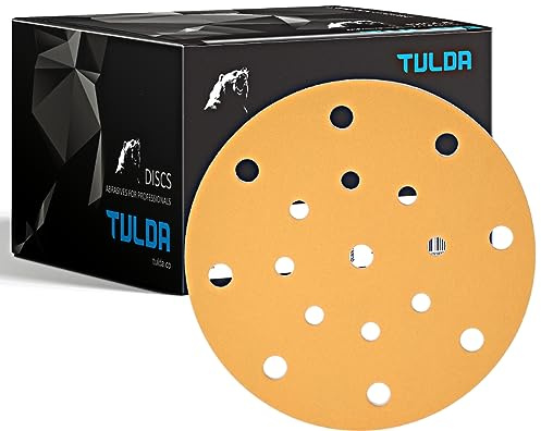 Tulda Discos de lijado P600 Almohadillas de lija orbital de 6 pulgadas, 150 mm, 15 agujeros, discos de para lijadora orbital aleatoria (caja de 100 unidades)