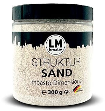 LM-Kreativ Struktursand Impasto Dimensions 300 g - Natur - Veredelt Ihre Strukturpaste! Erzeugt robuste, stabile Texturen, einfach in der Anwendung und ideal für Gestaltung mit Technik
