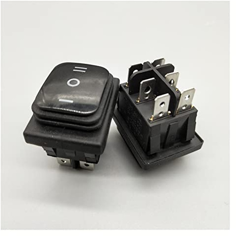Interrupteur à bascule 1 pièces Kcd4-203 20A/250VAC 30x22 interrupteur à bascule étanche 6 broches DPDT on Off on 12V 220V rouge vert lumière LED interrupteur à bascule ( Color : Nero , Size : 220V )
