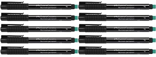 Faber-Castell 205018 - Marker Multimark F 151399, permanent, schwarz, 5 Stück (Packung mit 2)