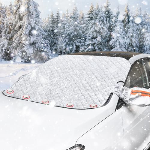 KAMEUN Magnetische Autoabdeckung, Auto Frontscheibenabdeckung Winter, Auto Frostschutz Abdeckung, Windschutzscheibenabdeckung für Sonnenlicht, Staub, Schnee, EIS und Frost