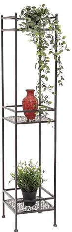 DanDiBo stående hylla svart metall smal stående 3 nivåer 110 cm hylla kök kökshylla 96485 metallhylla modern järn
