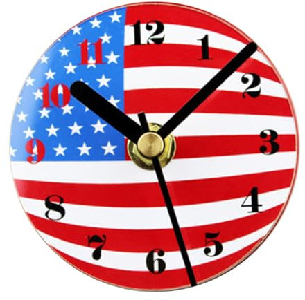 Garneck Kühlschrankmagnete Uhr Usa-Flagge Design Magnetischer Wandtimer Für Wohnkultur Geschenkidee