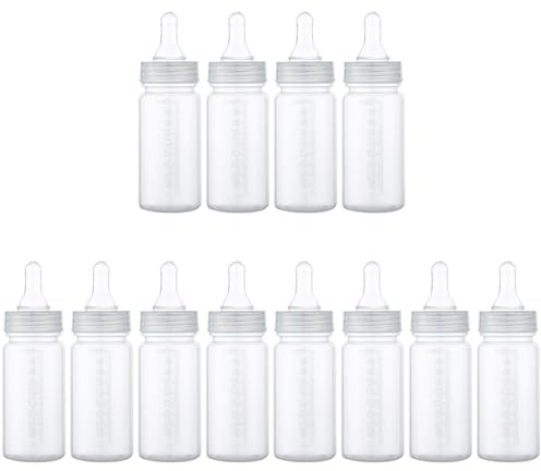 Abaodam Einweg Babyflasche 12 Stück Mit Messskala Pp Kunststoffflasche Für Neugeborene 0-3 Monate Auslaufsicher Tragbar Für Unterwegs Und Zuhause