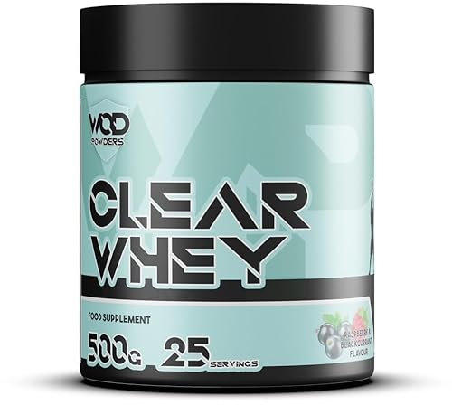 Clear Whey Isolate Protein Powder – Refreshing Protein Shake | Low Lactose, Easy Digesting & High in Protein | Ideal for Workout Recovery – 500g, 25 Servings (500 Grams, Raspberry & Blackcurrant)