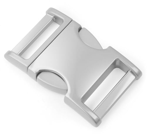 Ganzoo Metall-Klickverschluss Zinc-Max für 25 mm Gurtband und Paracord | Leicht gebogene Form, doppelseitige Aufnahme, einfaches Öffnen und Schließen, für Handarbeit, Flechten und Knüpfen