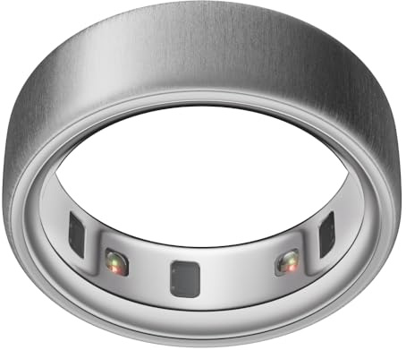 Oura Smart Ring 4 - Brushed Silver - Size 15 - | Non-Standard Fit – Measure with a Size Kit |Sleep, Heart Rate and Fitness Tracking Wearable | 8-Day Battery, iOS / Android Compatible