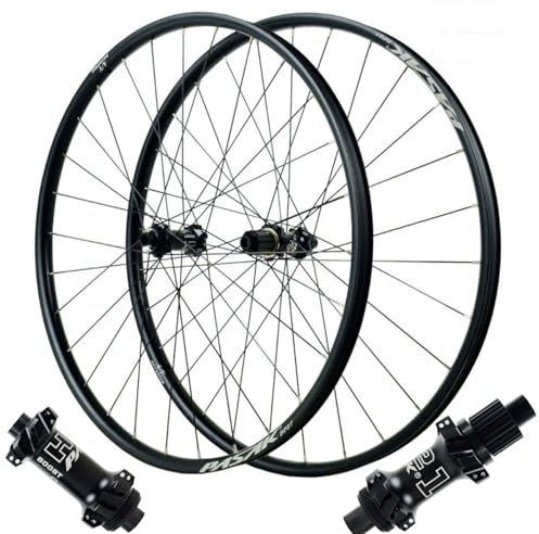 ZECHAO MTB Fahrrad Radsatz 26/27,5/29,Mid Lock-Scheibenbremse Straight Pull 28 Löcher Steckachse 110mm/148mm for 8-12 Gang Vorder/Hinterrad Wheelset(Black -MS,29inch)