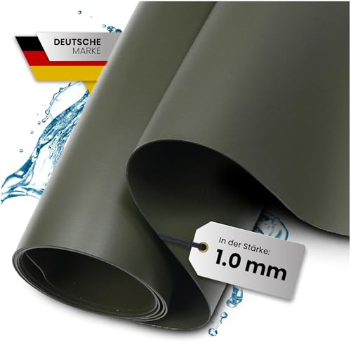 TeichVision - Premium PVC Teichfolie olivgrün - Stärke 1 mm - 4 m x 5 m/PVC Folie olivgrün geeignet für Teiche, Biotope, Naturschwimmbäder