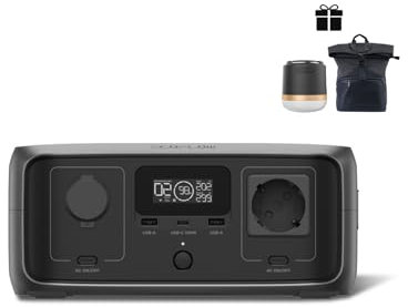 EF EcoFlow Station électrique portable RIVER 3 UPS 10 ms, 245 Wh de capacité, 600W de puissance de sortie, 2*Runtime avec technologie GaN, générateur solaire pour l'extérieur, camping et RV