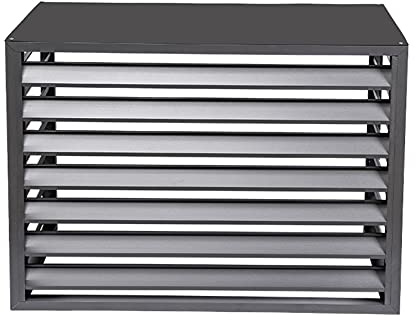 Valla de madera decorativa de privacidad para aire acondicionado, cubierta protectora de marco exterior de aleación de aluminio, soporte universal para bomba de calor sin conductos, unidad exterior