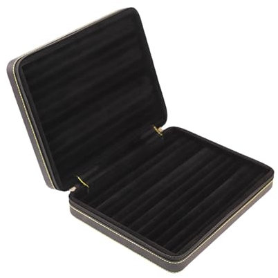 Harilla Schmuckschatulle aus PU-, Schmucktruhe mit Flockfutter, Behälter für Ringe, Ohrringe, Schmuck-Organizer für Anstecknadeln, Reisen, Heimgebrauch