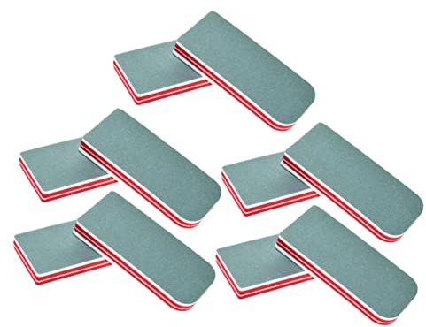 FRCOLOR Bloque Pulidor de Uñas de Esponja para Lijar y Abrillantar 10 Piezas Portátil, Adecuado para Salón Profesional Uñas