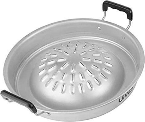 COLLBATH Bbq-grillpfanne Aus Aluminium Für Camping Grill Zubehör Mit Flacher Grillfläche Für Steak Gemüse Fisch Hühnchen