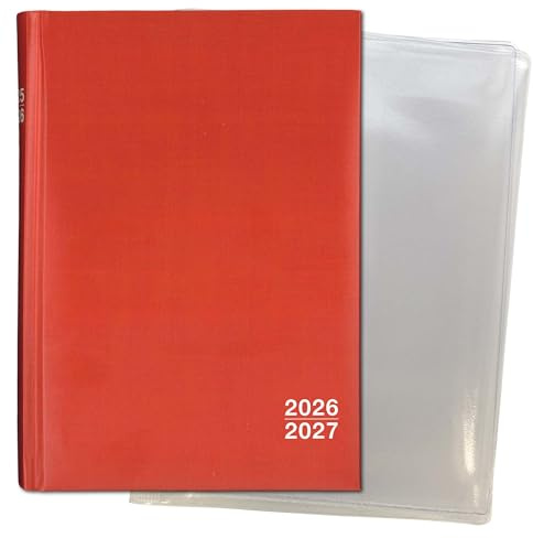 Set: F&L Organisations- und Planungsbuch für Lehrer/innen 2026/2027, DIN A5, rot, mit Schutzhülle