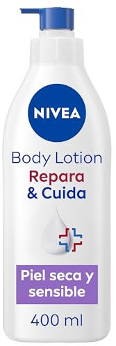 NIVEA Repara & Cuida - Loción Corporal Hidratante - Efecto Calmante - 72h de Hidratación - Con 10% Glicerina, Provitamina B5 y Pantenol - Sin Perfume - Piel Seca, Irritada y Sensible - 400 ml