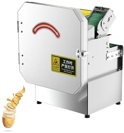 SRFTT Trancheuse à légumes Professionnelle, Coupe-légumes électrique - Machine à trancher Les oignons Verts 200 W, réglable de 1,5 à 35 mm, 300 kg/h pour ciboulette, Haricots, poivrons