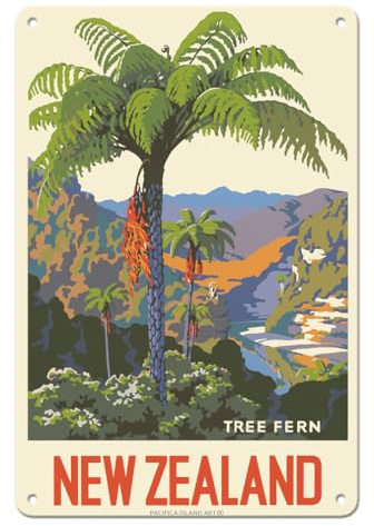 Iron Signs New Zealand Tree Fern Wear-Resistant And Durable Metal Sign Decor Iron Poster Painting For Pub Shop Bathroom 20X30Cm