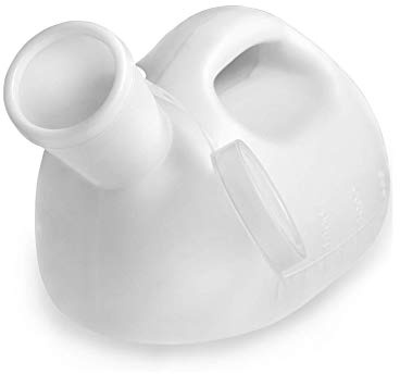 MRVAKDYDI Urinoir Portable pour Toilettes, Récipient de Collecte d'urine for Hommes avec Couvercle et poignée, Blanc, 2000ml, for Voyage, extérieur, lit
