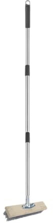 Spazzola In Filo Acciaio Inossidabile,Manico Lungo 150 Cm | Setole Dure con Manico Lungo Resistente per Muschio Calcestrello Bagno Garage Esterno Tappeto Parete