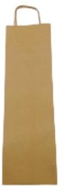 Lucgel Papiertragetasche Havanna für 1 Flasche 750 ml mit Griff aus Kordel 12 + 8,5 x 39 cm 20 Stück