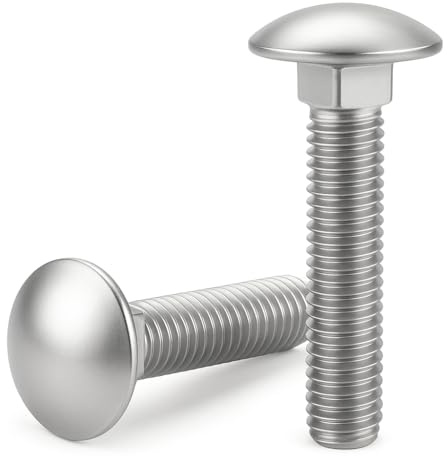 Schlossschrauben Edelstahl A2 V2A DIN 603 – M6x35-25 Stück – Linsenkopf - Flachrundkopf mit Vierkantansatz – Rostfreie Maschinenschrauben für Holz & Metall - ISO 8677– Topnorm24 (M6x35 (25 Stück)