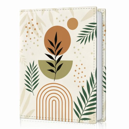 UNICRAFTALE Album fotografico, 28 pagine, piccolo, con foglie in stile bohémien, personalizzabili, in pelle PU, 170 x 140 mm, per famiglia, laurea, matrimonio, viaggio, regalo