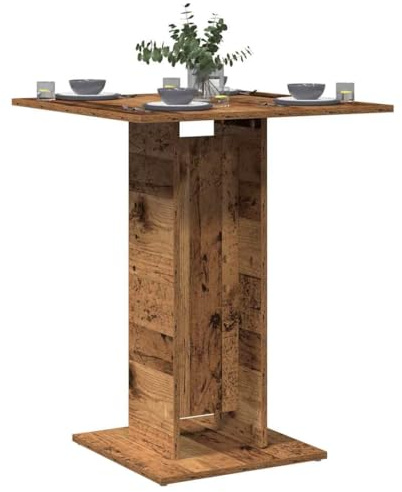 CongVVFV Bistrotisch Altholz-Optik 60x60x75 cm Holzwerkstoff mit robuster Tischplatte für Esszimmer Küche Wohnung und Büro langlebig pflegeleicht feuchtigkeitsbeständig Stabiler
