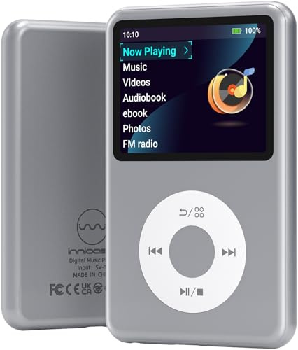 64Gb Mp3 Player with Bluetooth Y1 Portable Music Digital Players Supports Playlist Audiobook Video Nice Gadget for Kids Silver