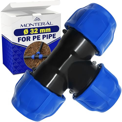 Raccordo T Ø32mm 90° Polipropilene PP per Collegamento Tubo Polietilene PE | MONTERAL